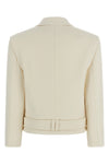 double-breasted short wool blend coat
