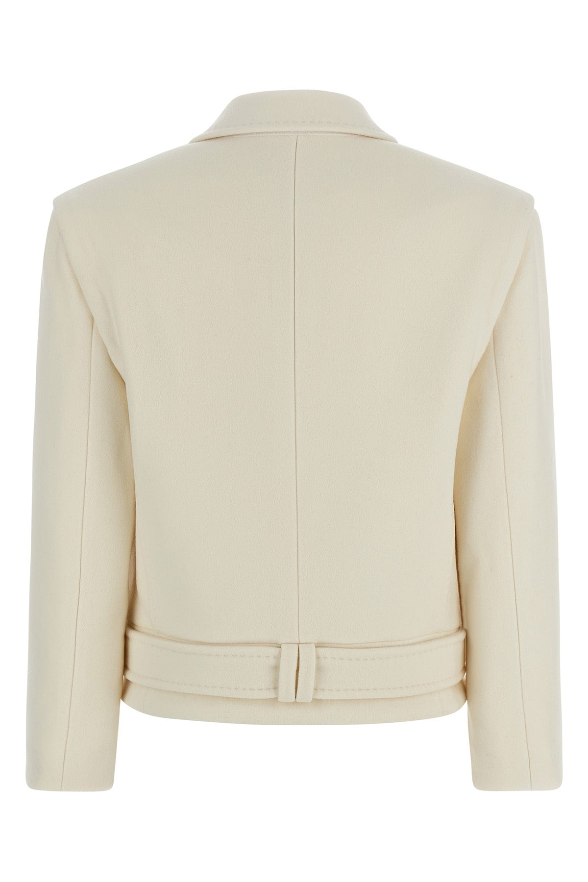 double-breasted short wool blend coat