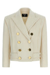 double-breasted short wool blend coat