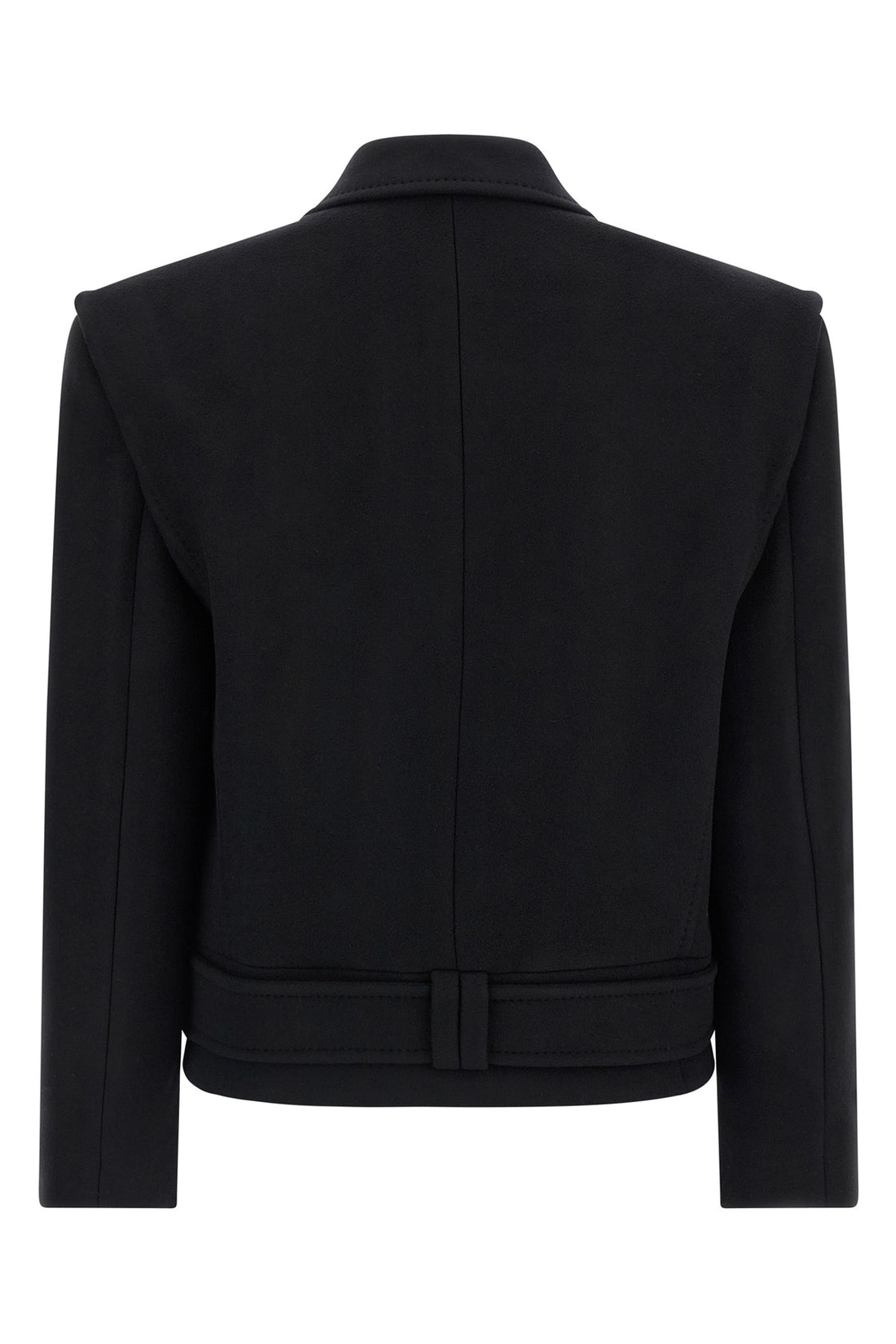 BALMAIN 36 double-breasted short wool blend coat