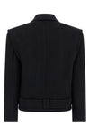 double-breasted short wool blend coat