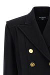 double-breasted short wool blend coat