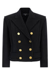 double-breasted short wool blend coat