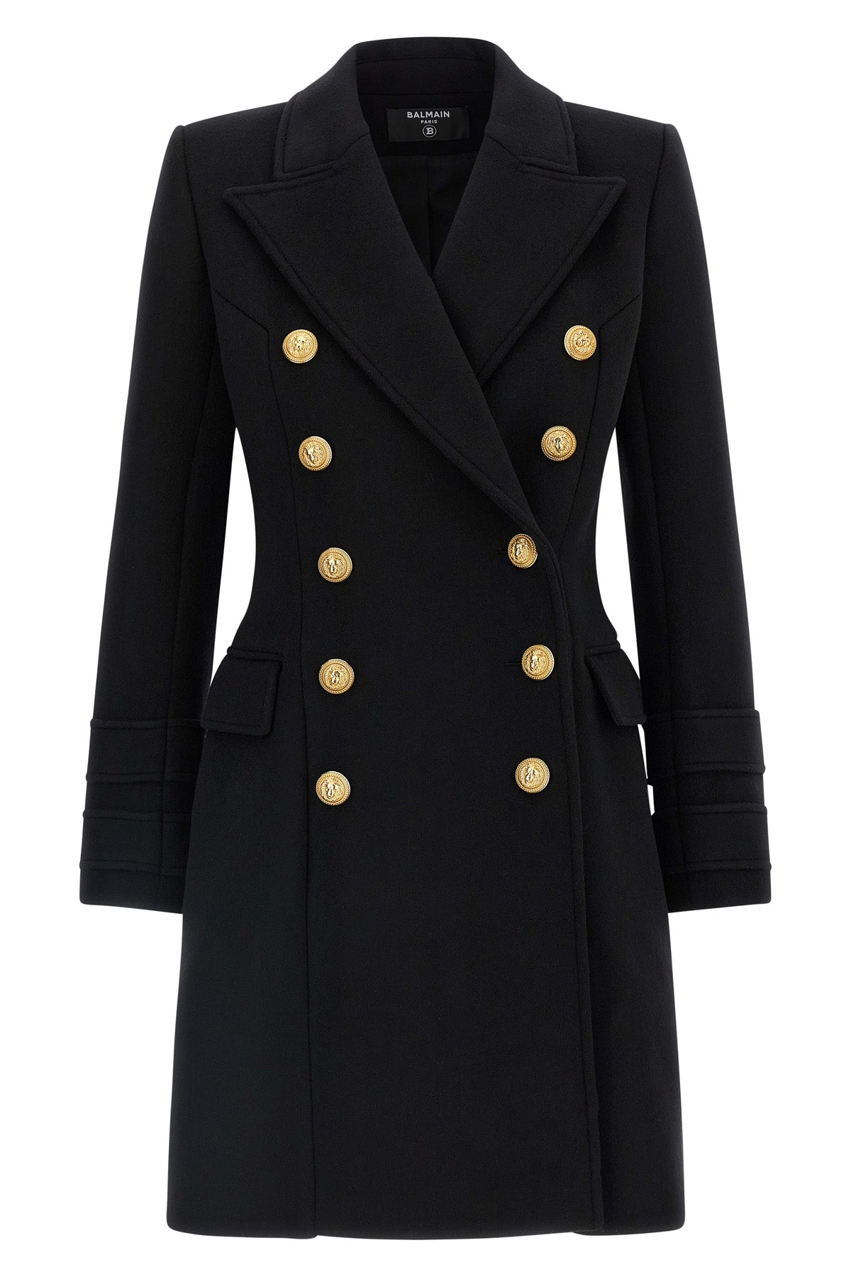 10 bottoni double-breasted wool and cashmere coat