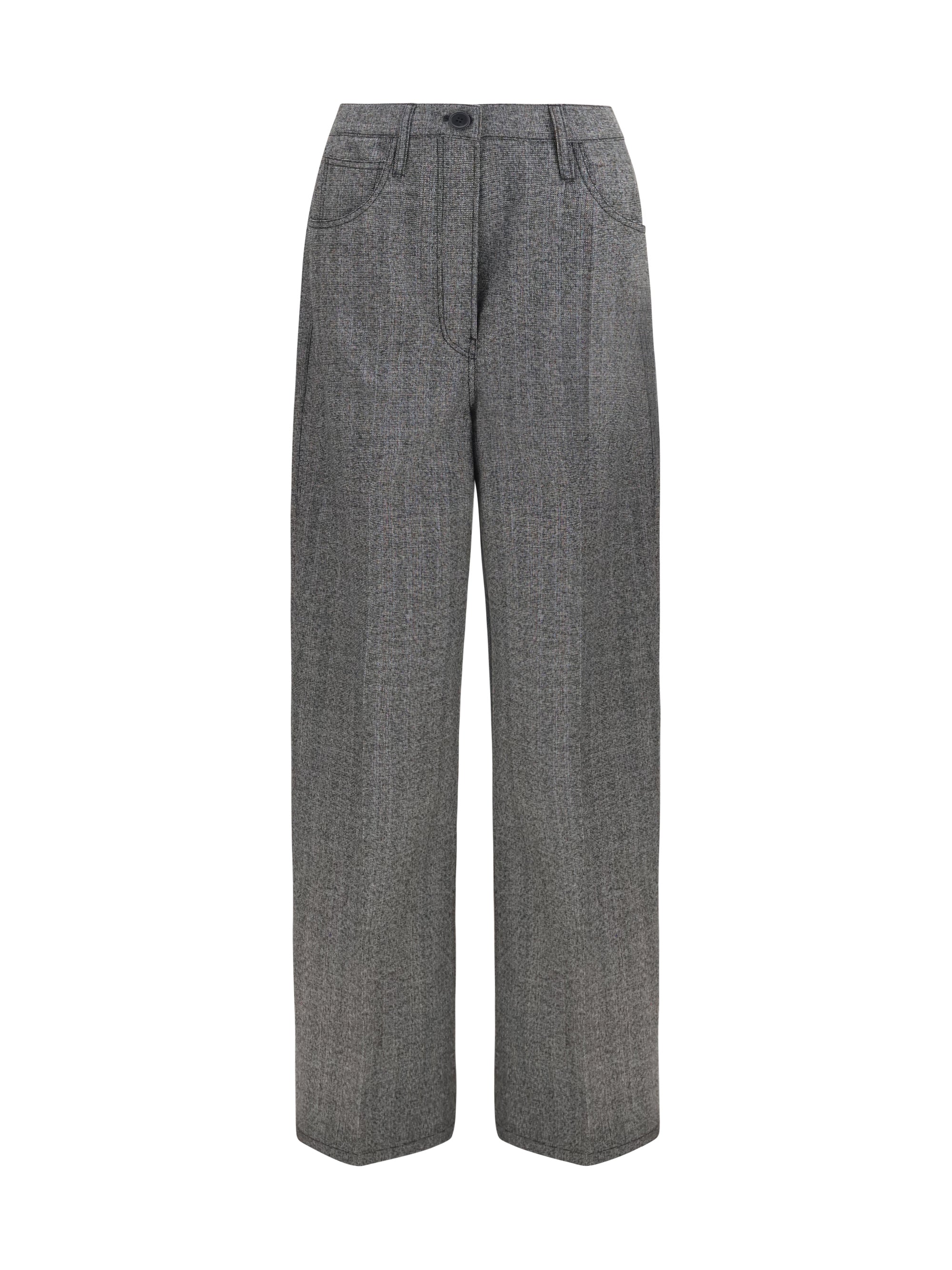mouliné wool pants