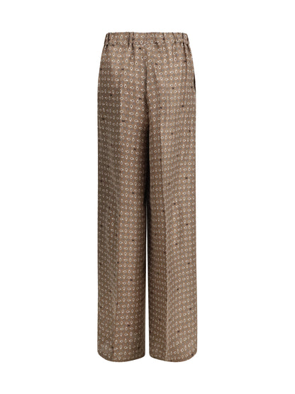 MAX MARA 40 printed silk vischio pants 