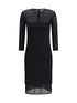 PINKO 40 knee-length dress with sheer inserts