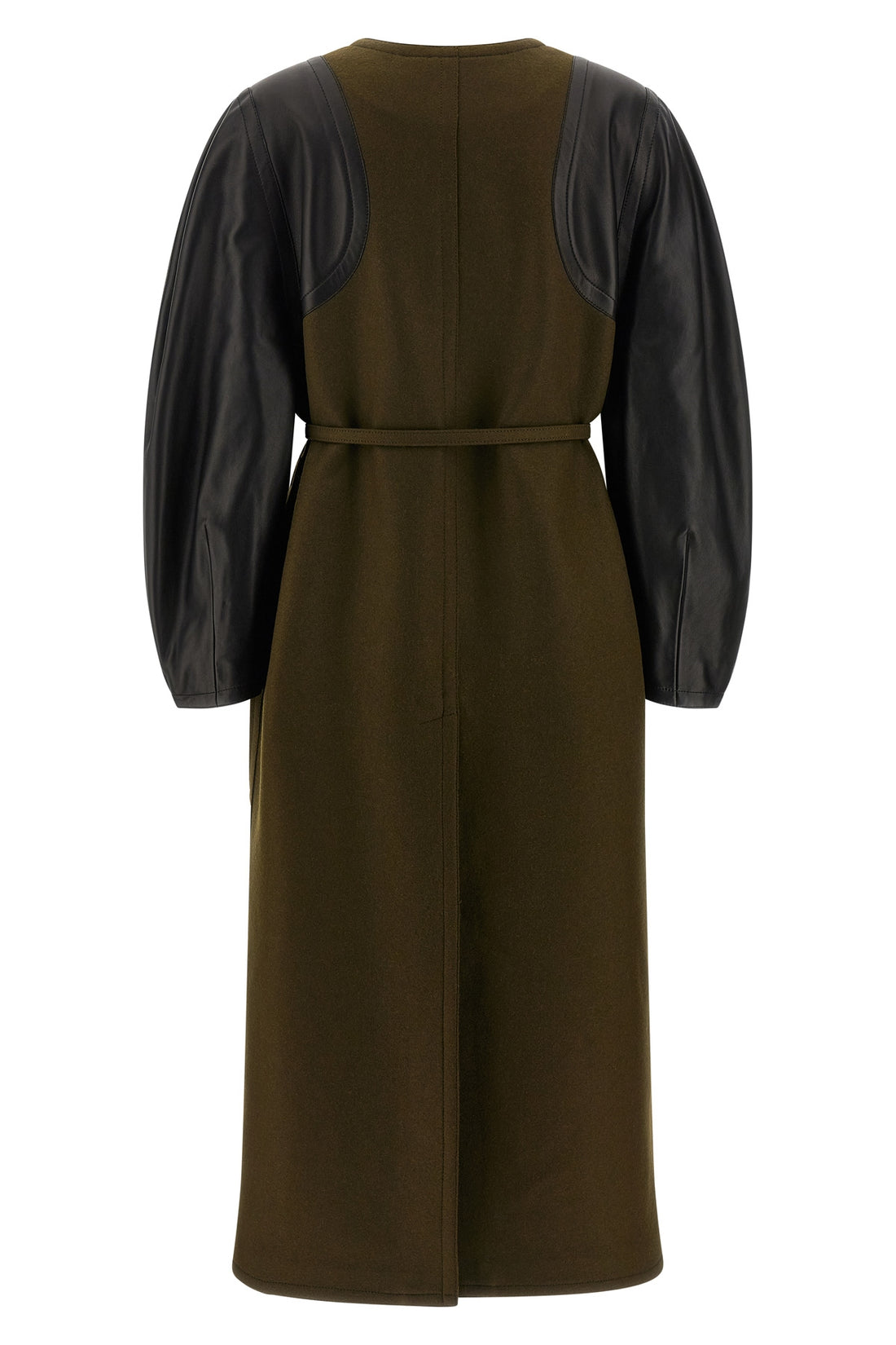 FENDI 38 wool felt wool crewneck coat