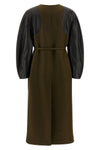 wool felt wool crewneck coat