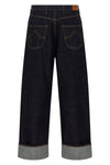 turn up jeans in cotton denim