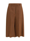 straight-leg bermuda shorts in twill with pleats