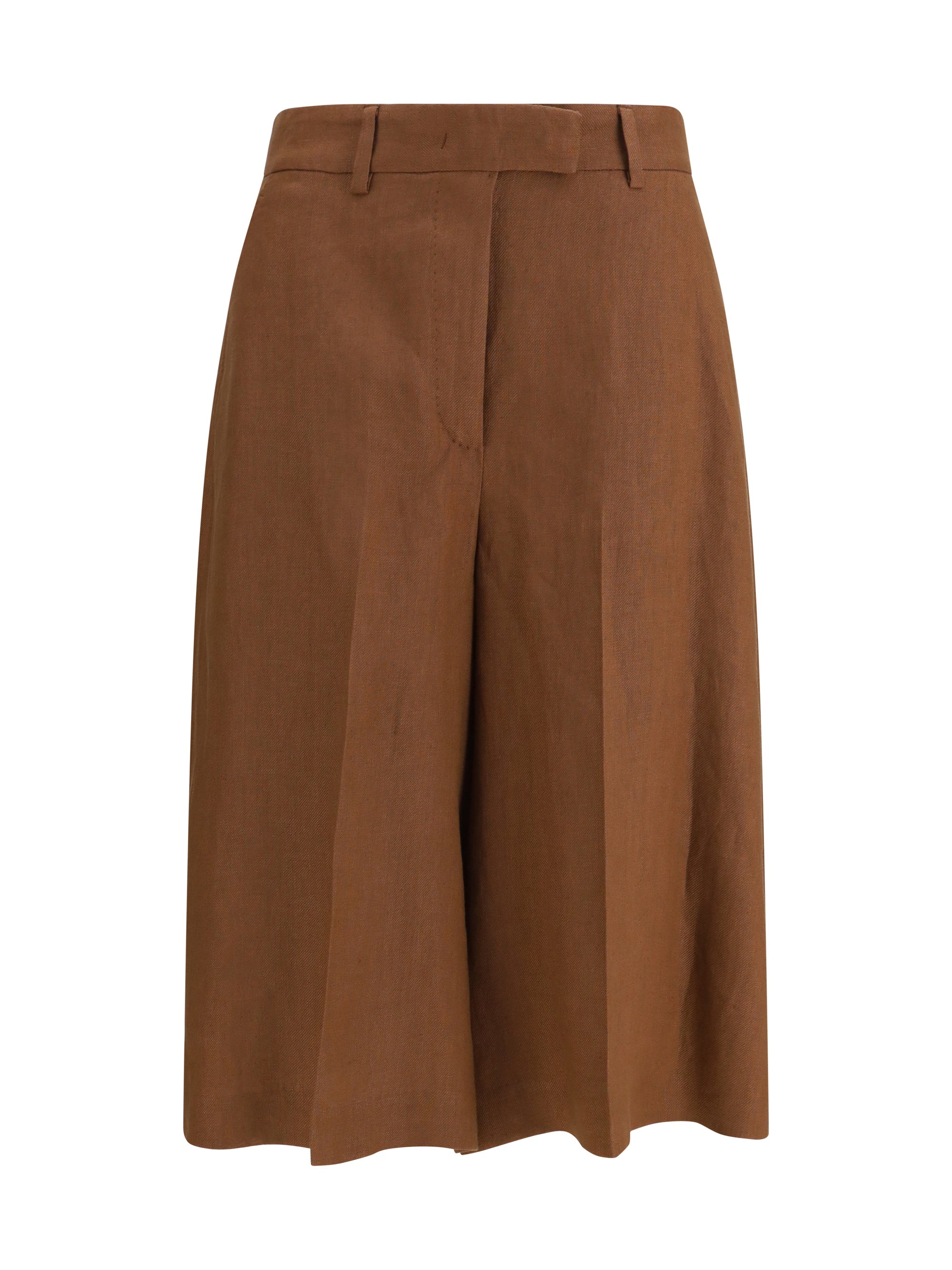 straight-leg bermuda shorts in twill with pleats