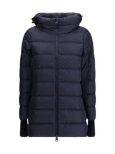 HERNO 40 hooded down jacket in dark blue
