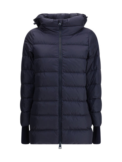 HERNO 40 hooded down jacket in dark blue