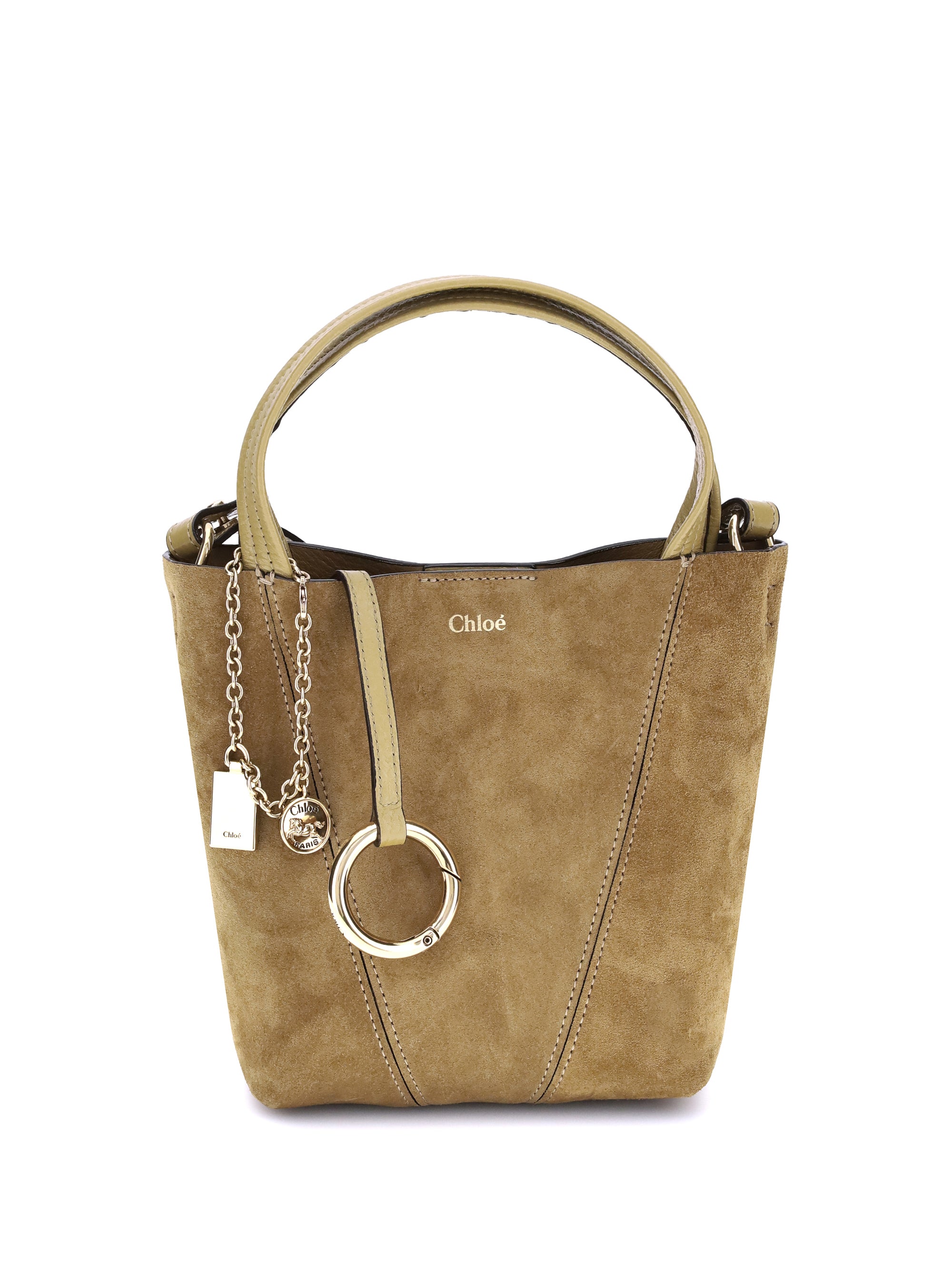 suede spin handbag