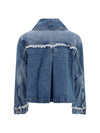 rigid denim jacket with lace details