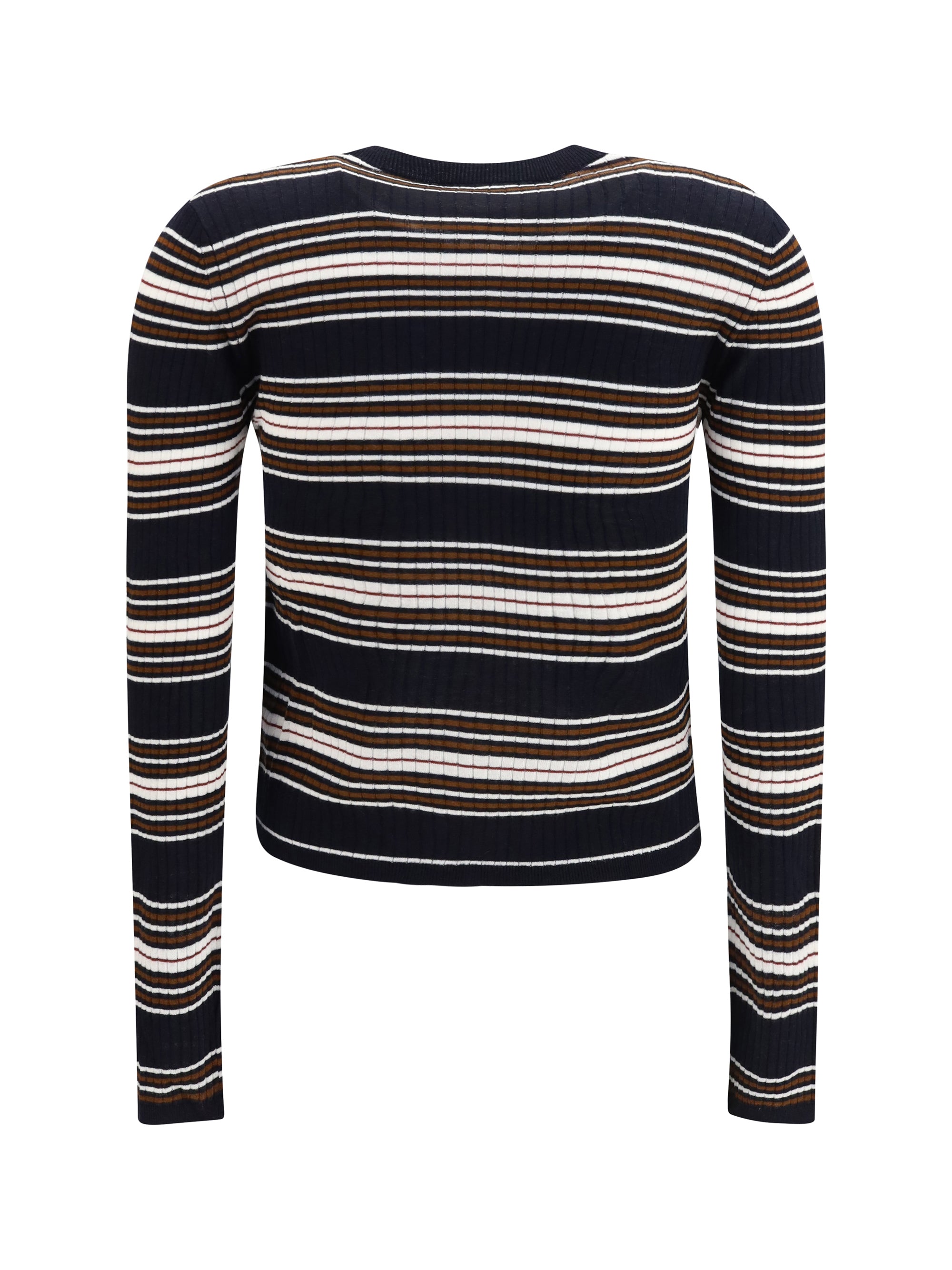 striped silk and wool cardigan