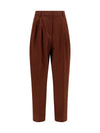 wool-blend elasticated-waist pants