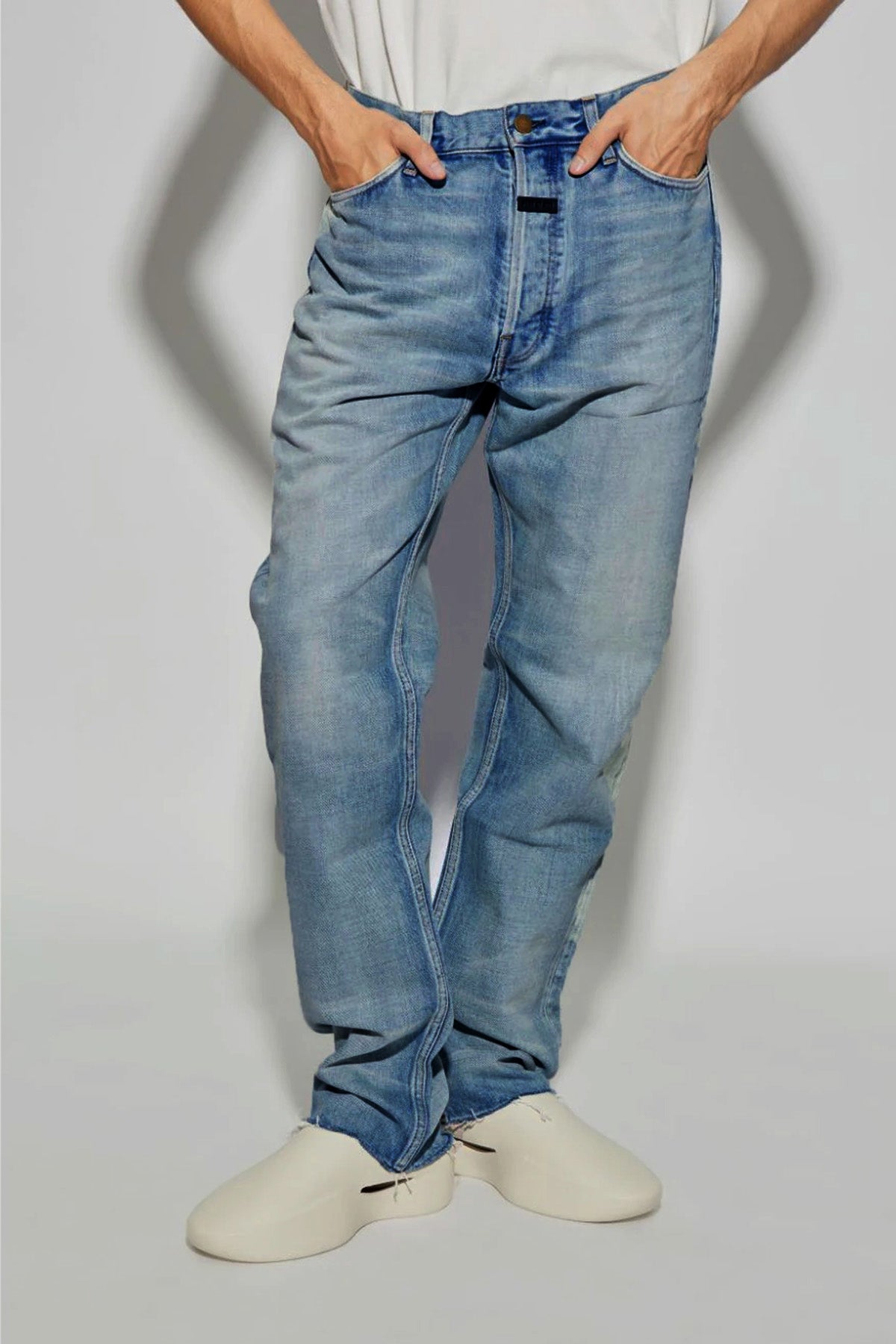 straight 5 pocket cotton denim jeans