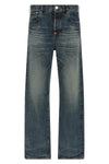 the kenzo japanese denim jeans have a straight leg silhouette enhanced by a vint
