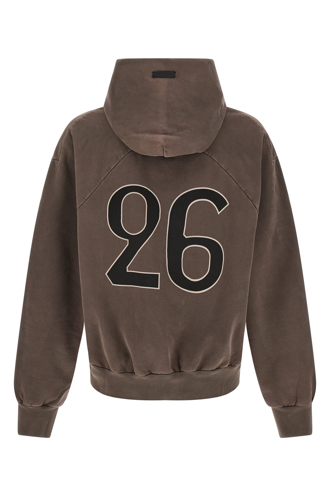 FEAR OF GOD L 26 classic half raglan hoodie in heavy used-effect cotton sweatshirt finished