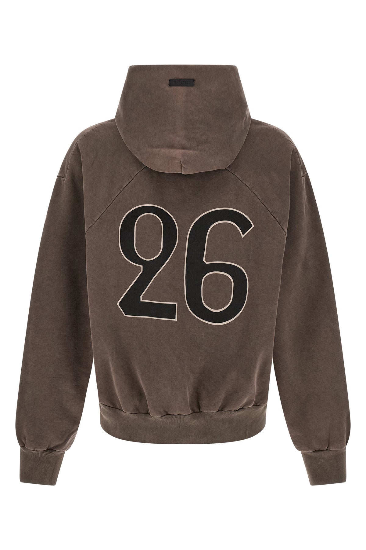 26 classic half raglan hoodie in heavy used-effect cotton sweatshirt finished