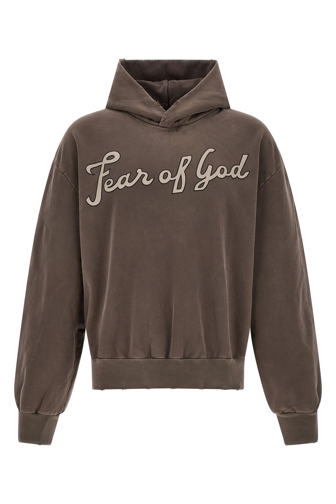 FEAR OF GOD L 26 classic half raglan hoodie in heavy used-effect cotton sweatshirt finished