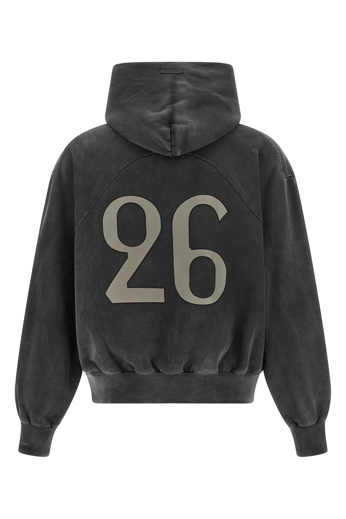 26 hoodie in heavy used-effect cotton fleece finished