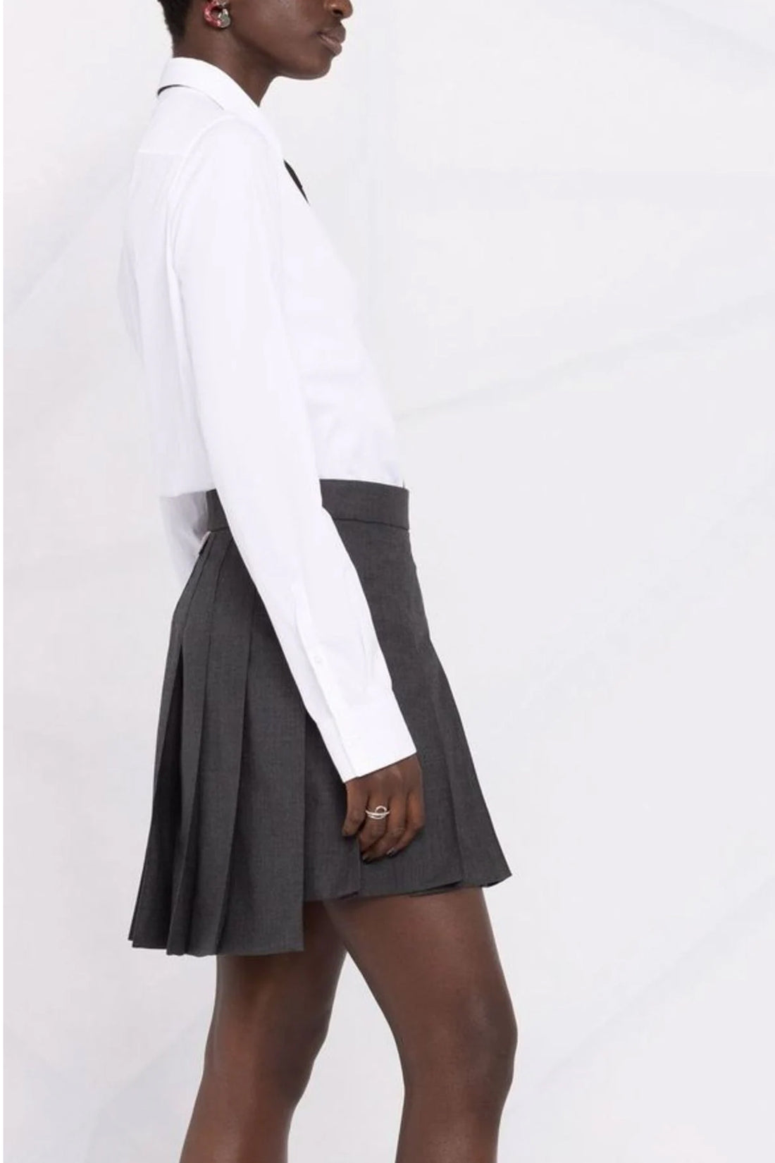 THOM BROWNE 36 thom brown pleated wool skirt