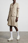 pleated cotton mini skirt