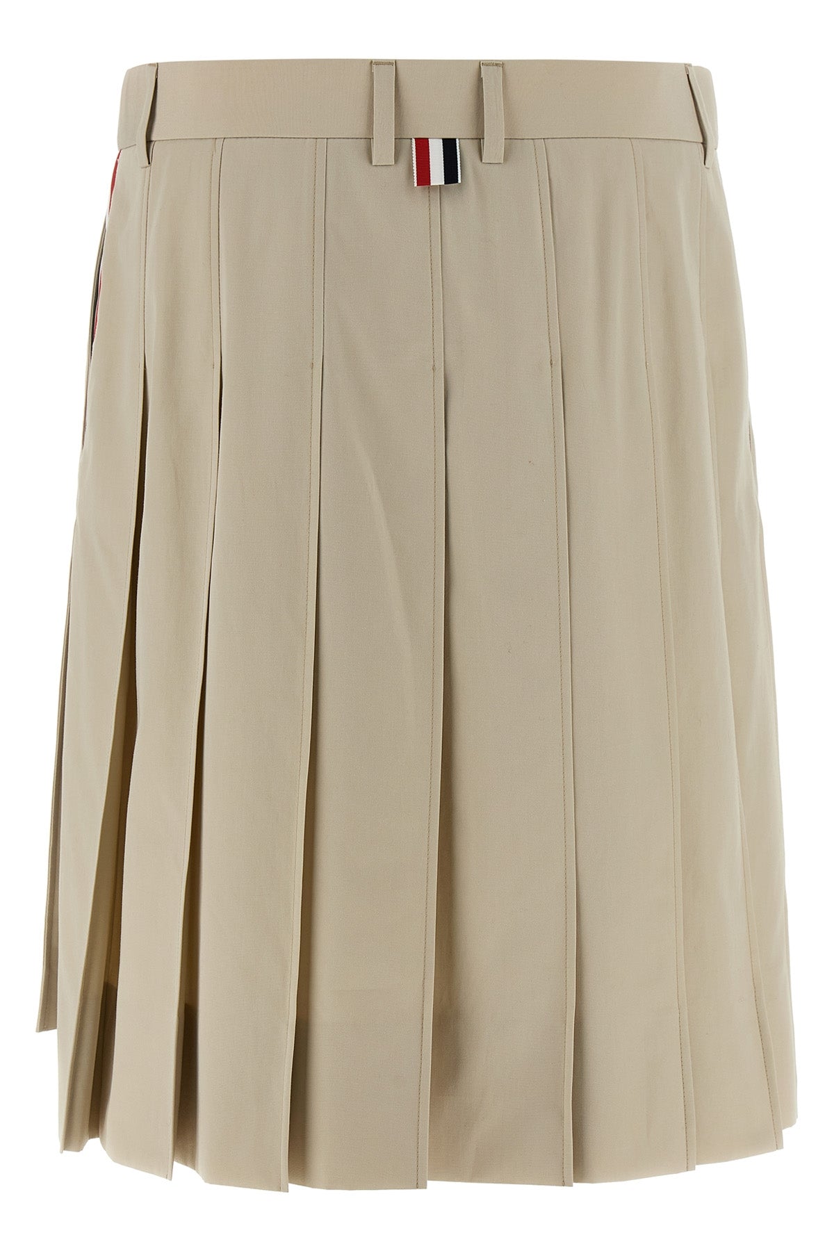 pleated cotton mini skirt