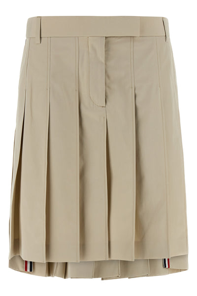 pleated cotton mini skirt