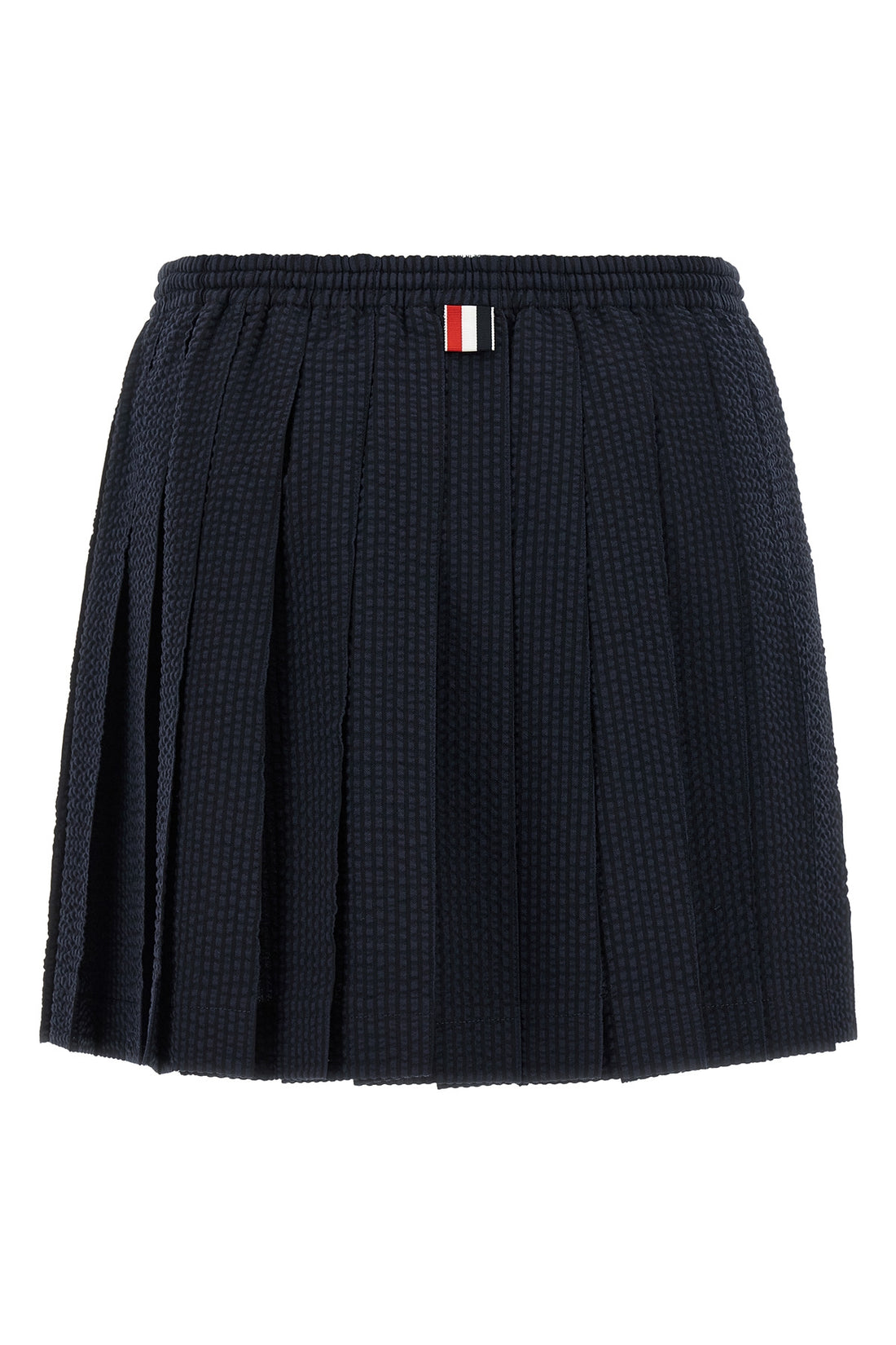 THOM BROWNE 36 seersucker striped wool mini skirt