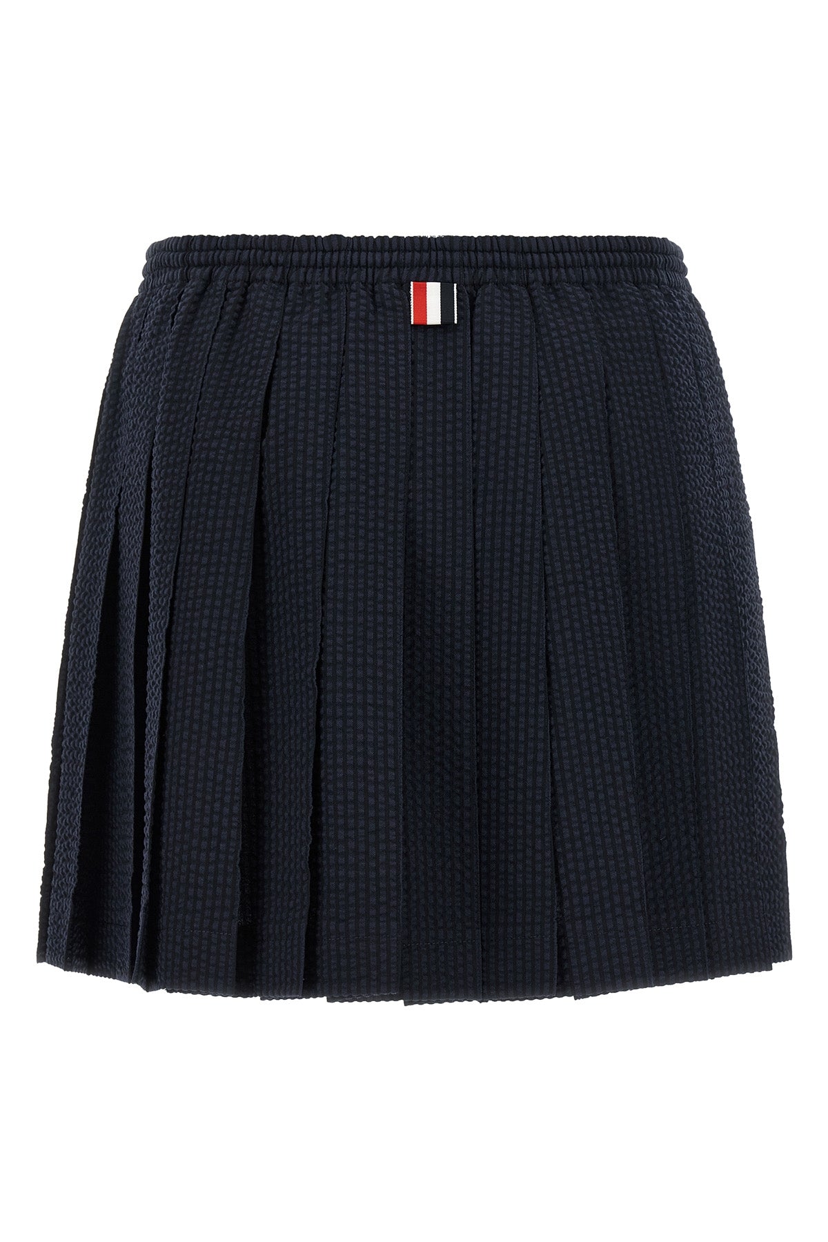 seersucker striped wool mini skirt