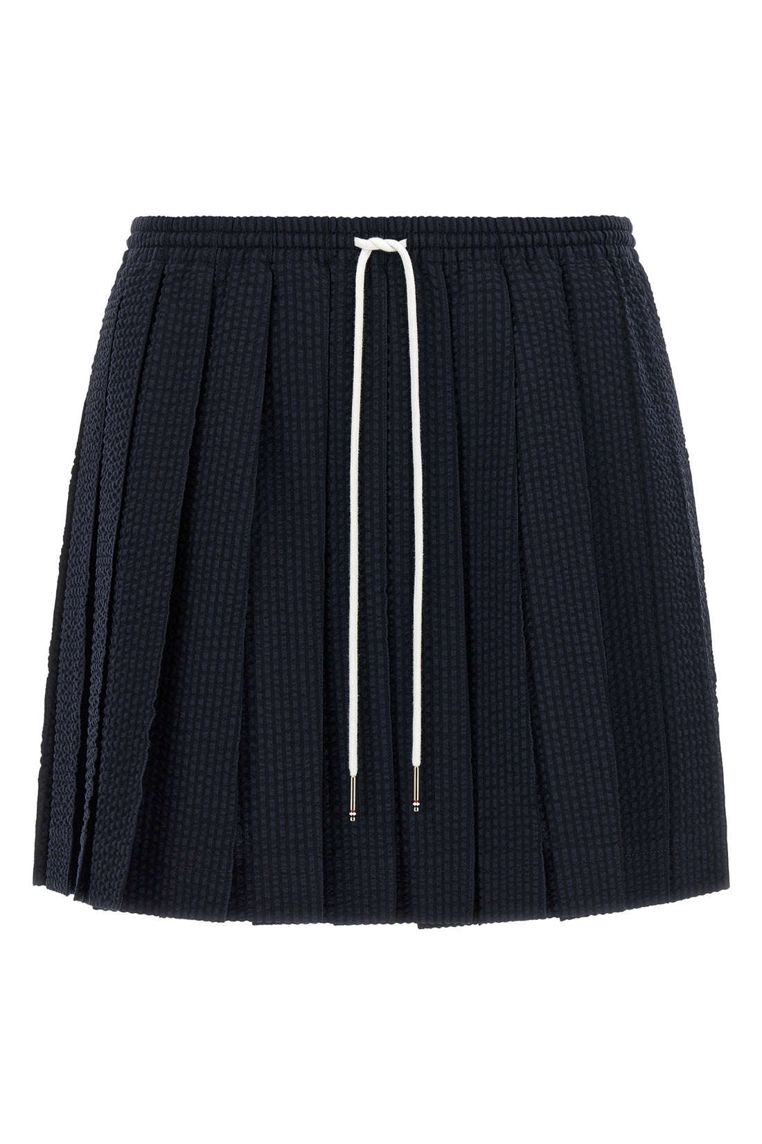 THOM BROWNE 36 seersucker striped wool mini skirt