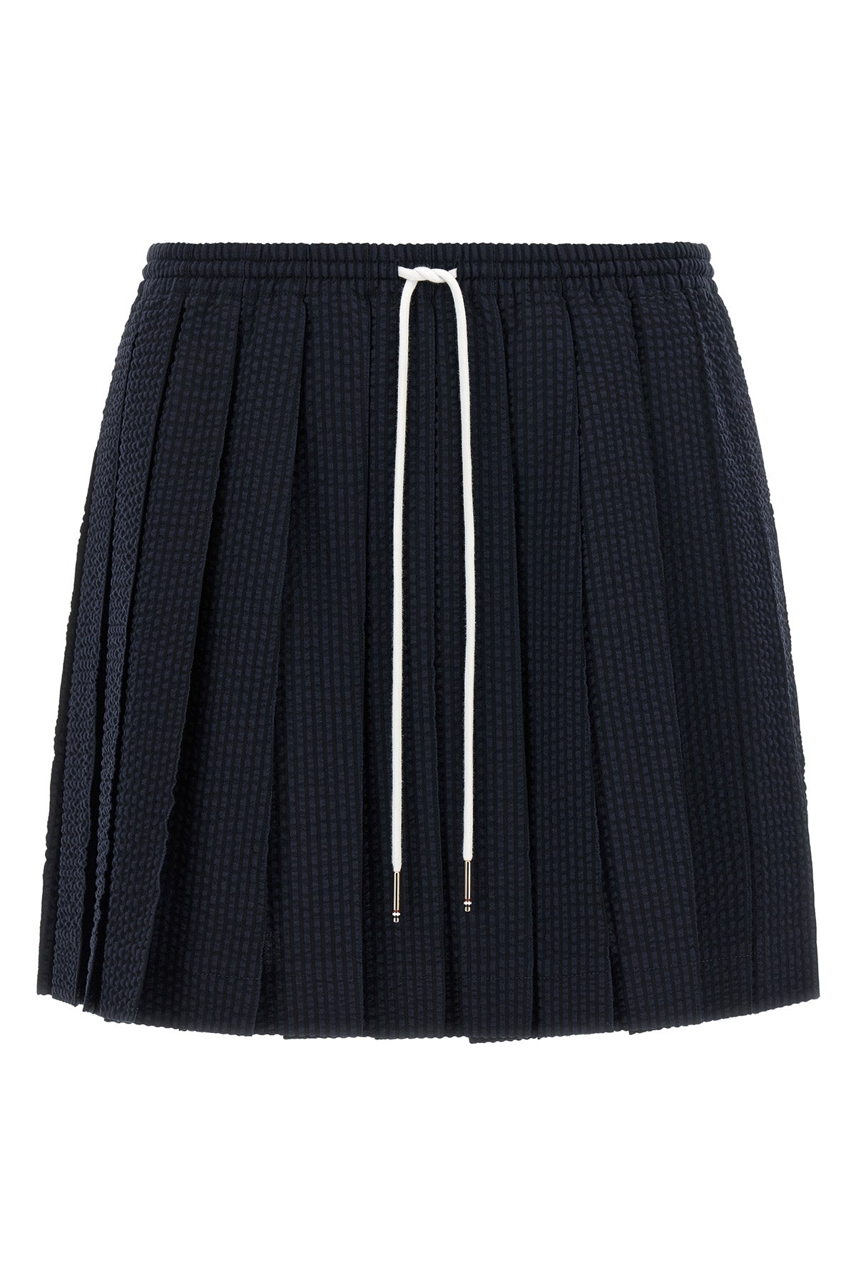 seersucker striped wool mini skirt