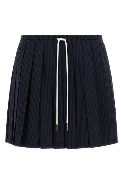 seersucker striped wool mini skirt