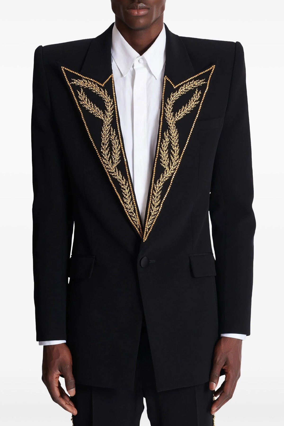single-breasted hourglass blazer in viscose crêpe