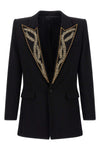 single-breasted hourglass blazer in viscose crêpe