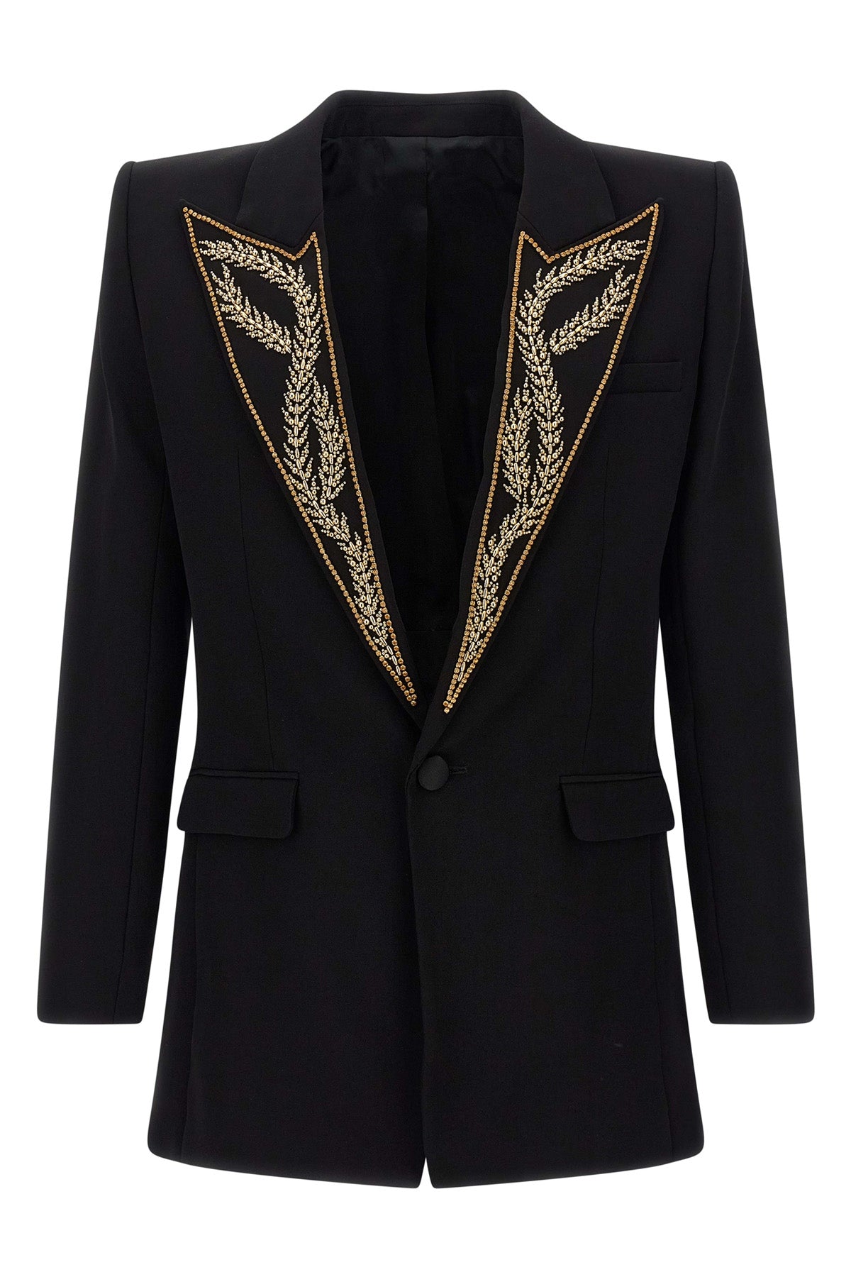single-breasted hourglass blazer in viscose crêpe