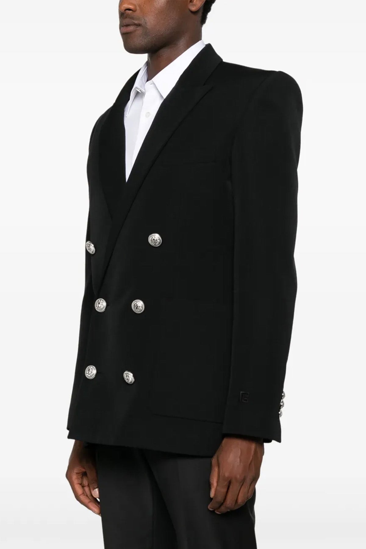 double-breasted grain de poudre blazer