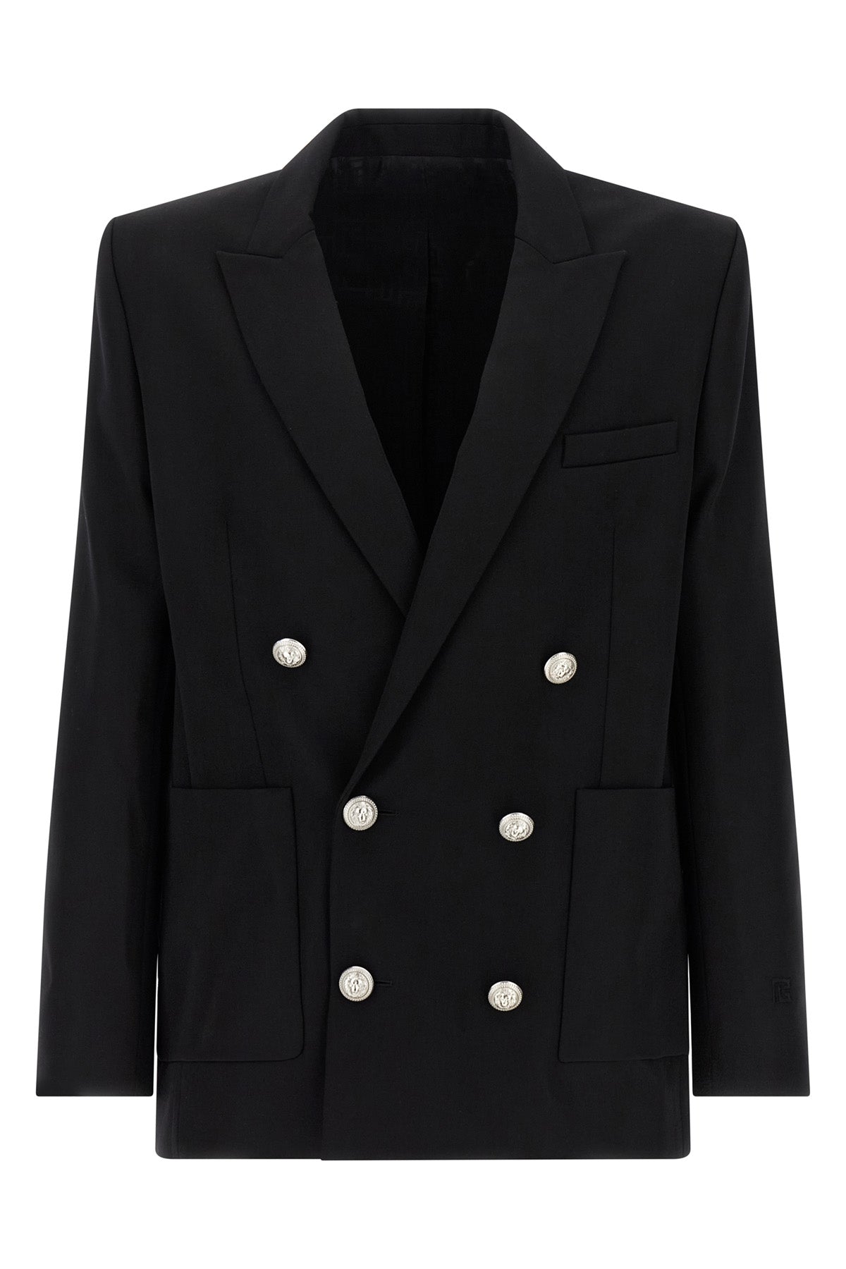 double-breasted grain de poudre blazer