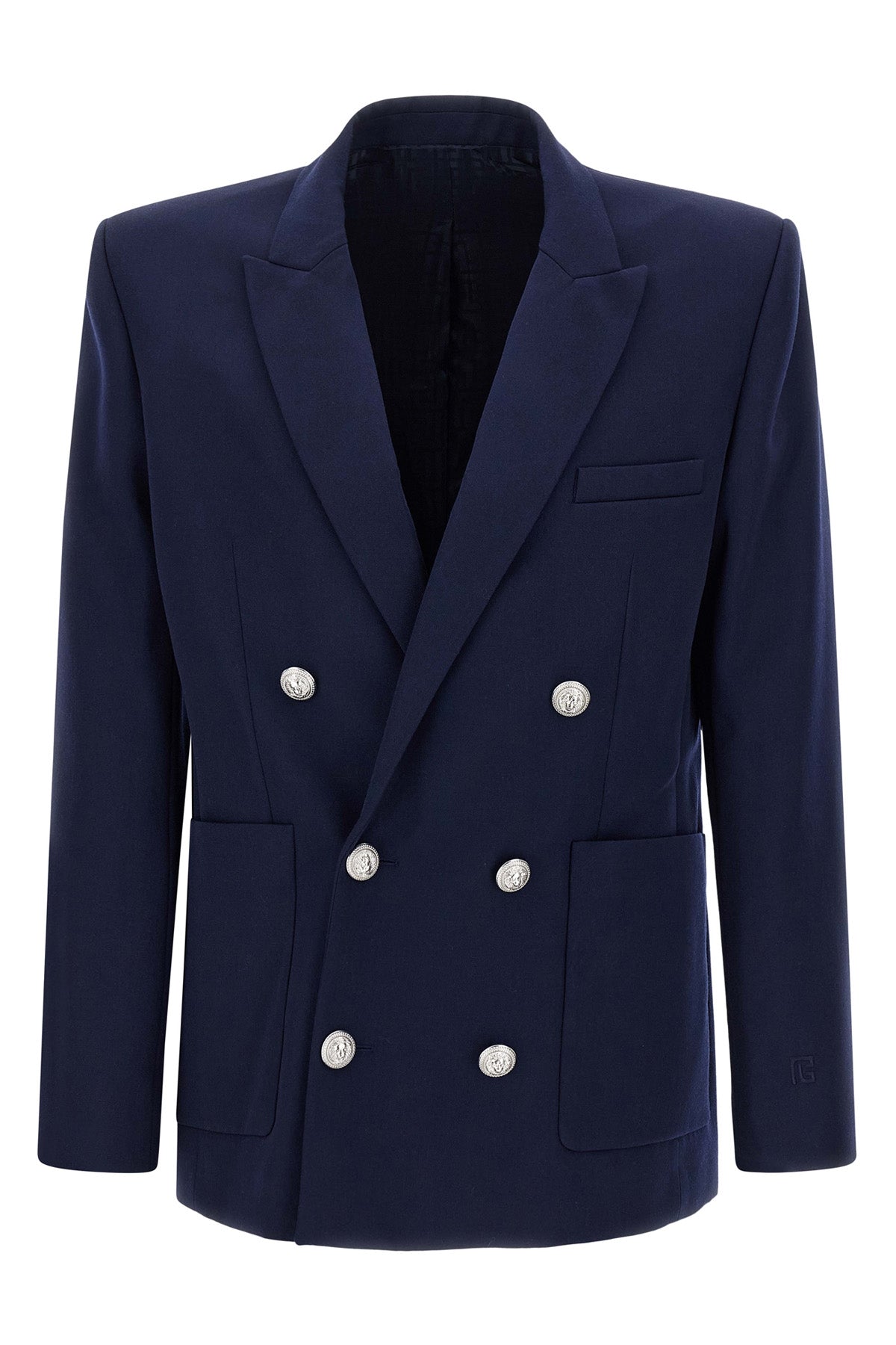 double-breasted grain de poudre blazer