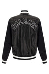 varsity leather bomber jacket