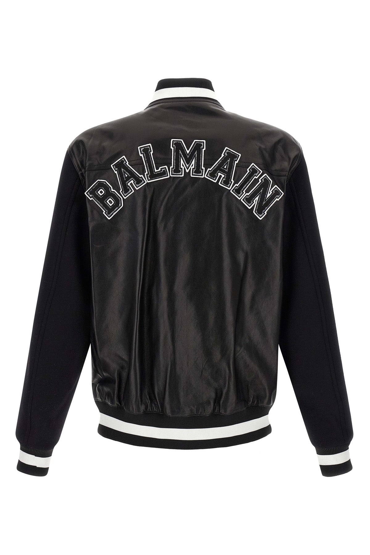 varsity leather bomber jacket