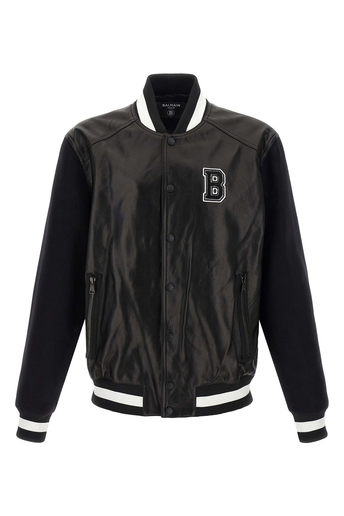BALMAIN 50 varsity leather bomber jacket