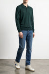 john smedleys sea fine knit cotton finchley polo shirt (30 gauge)  island