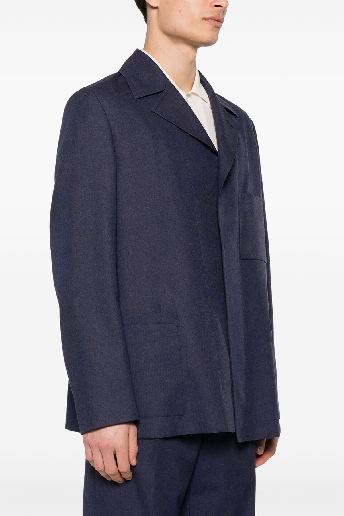 single-breasted wool jacket