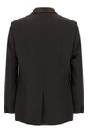 single-breasted wool crêpe blazer