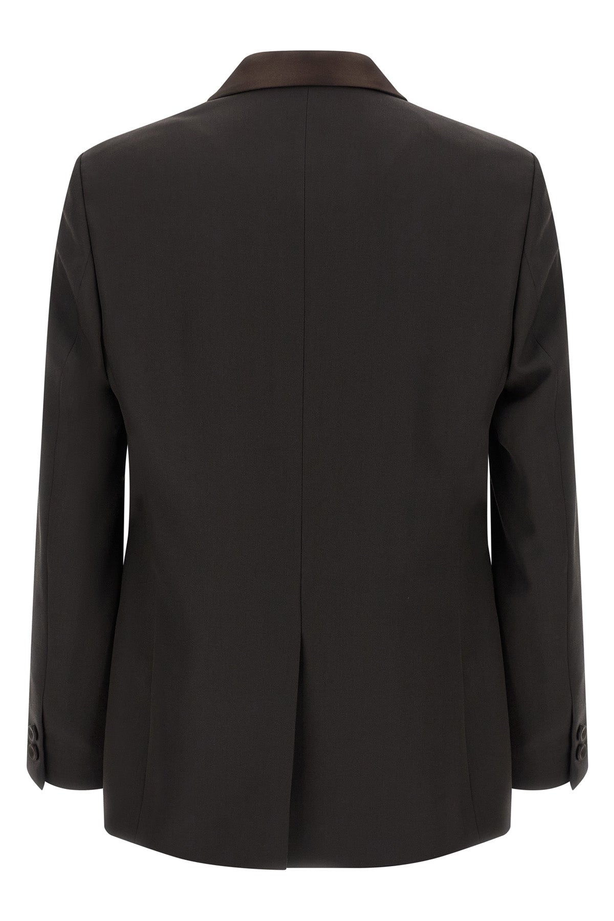 single-breasted wool crêpe blazer